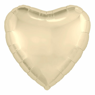 Воздушный шар, фольгированное сердце шампань, 18″/46 см